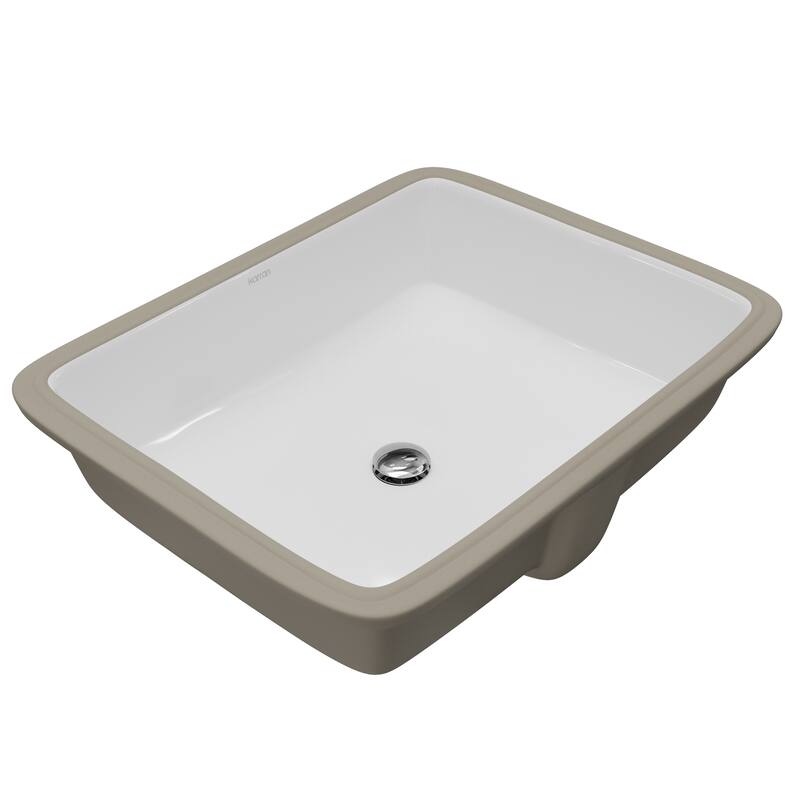 Karran 19-1/2" Undermount Vitreous China Bathroom Sink In White