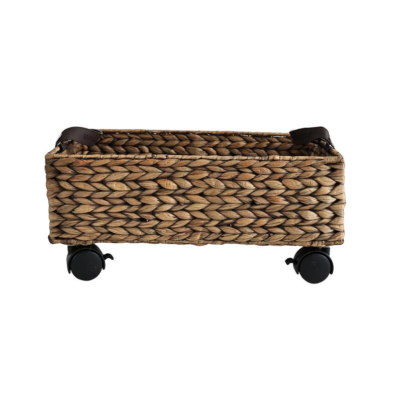 happimess 18.11" Handwoven Storage Bin with Wheels and Handles