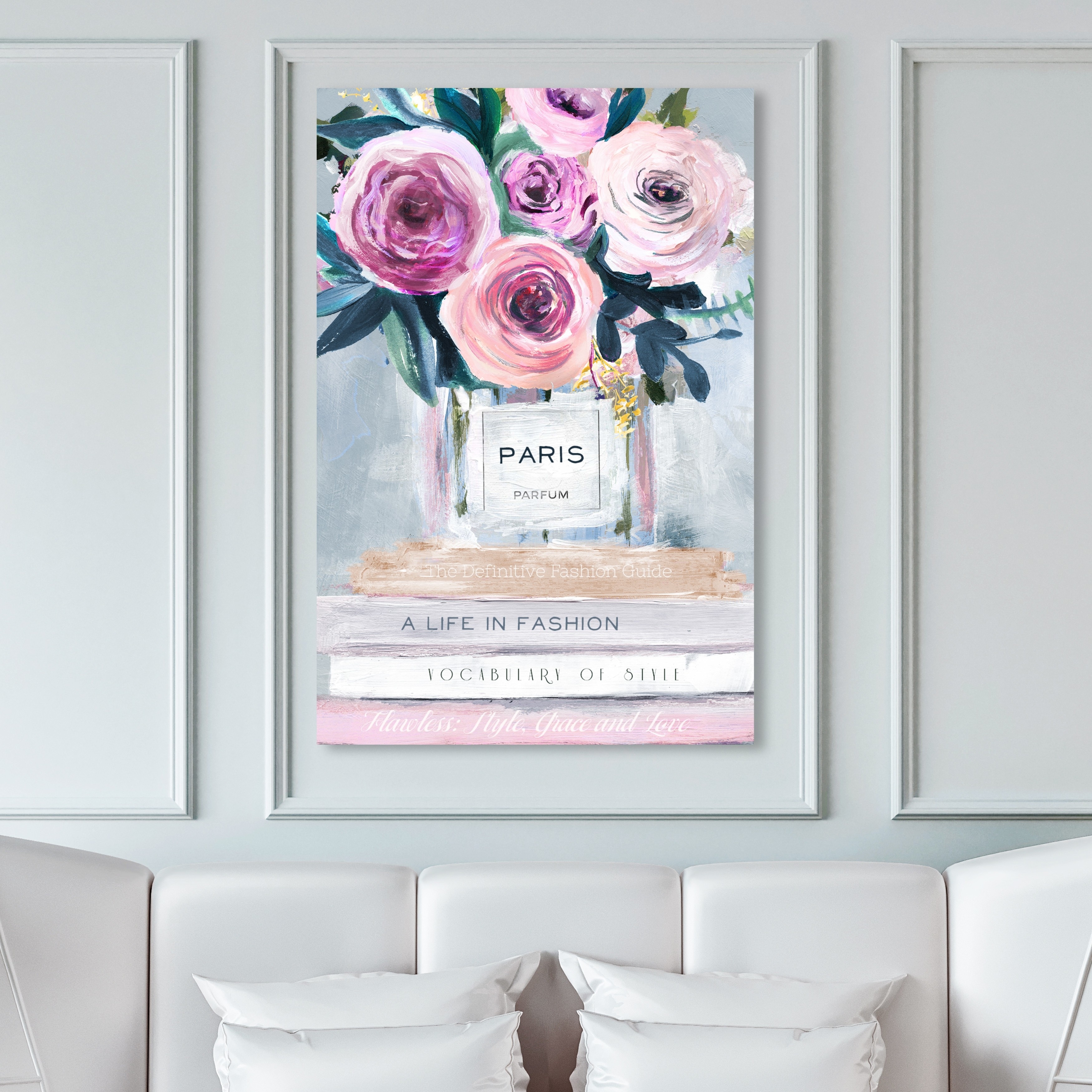Oliver Gal 'Paris Books Style Perfume' Fashion and Glam Wall Art Canvas  Print Books - Purple, Pink - Bed Bath & Beyond - 32376829