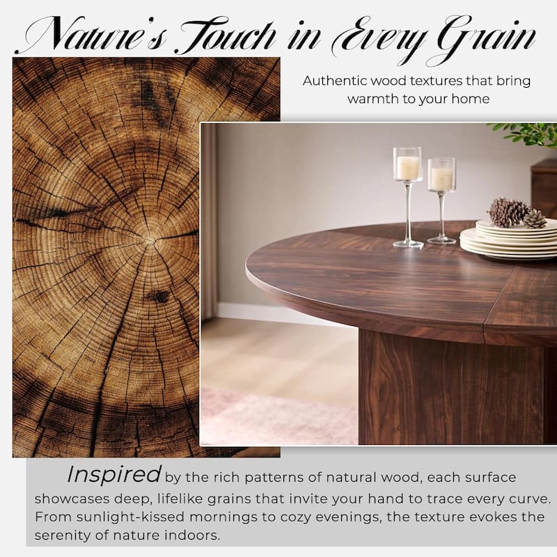 47" Modern Round Dining Table, Thickened Kitchen Table for Dining Room