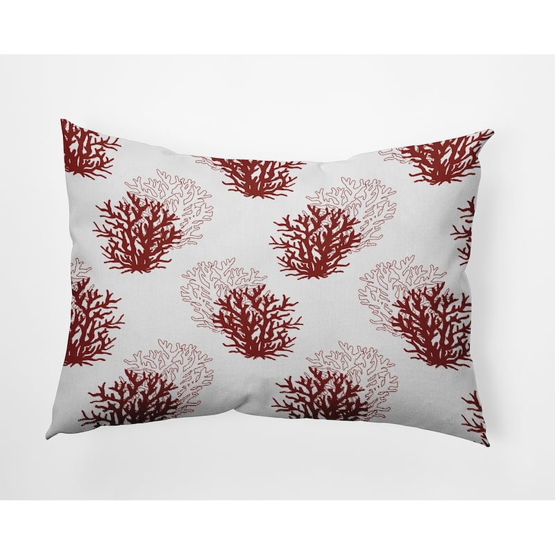 Coral Pattern Indoor/Outdoor Throw Pillow - Maple - 14" x 20"