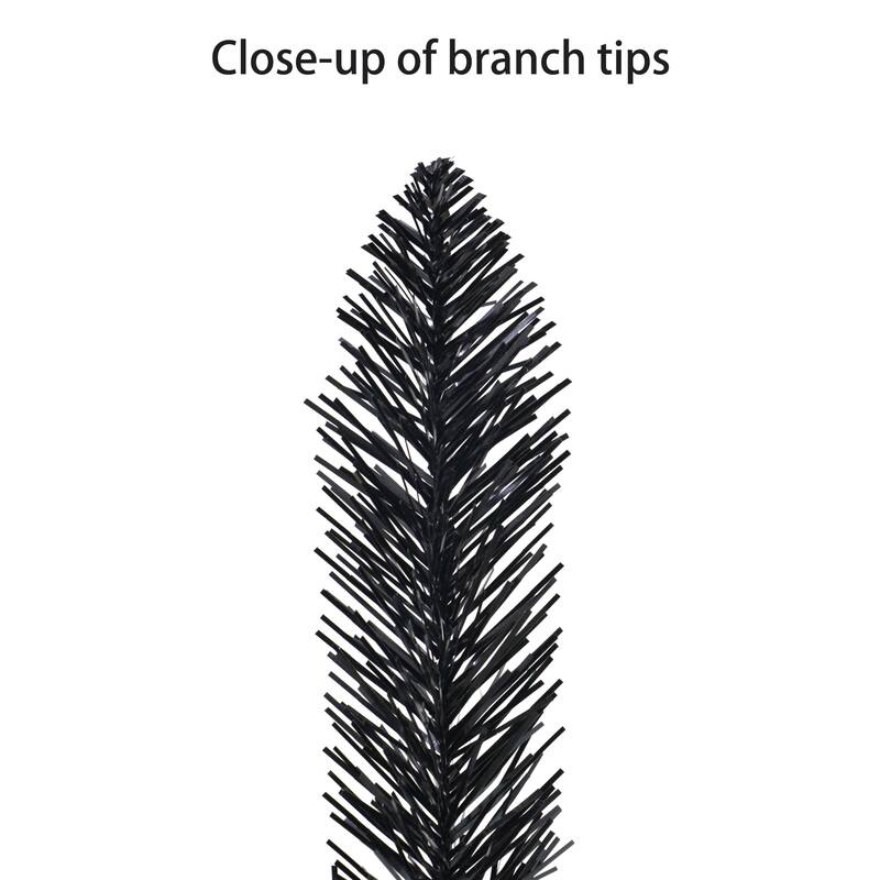 Puleo International Pre-lit Black Pencil Fraser Fir Artificial Christmas Tree