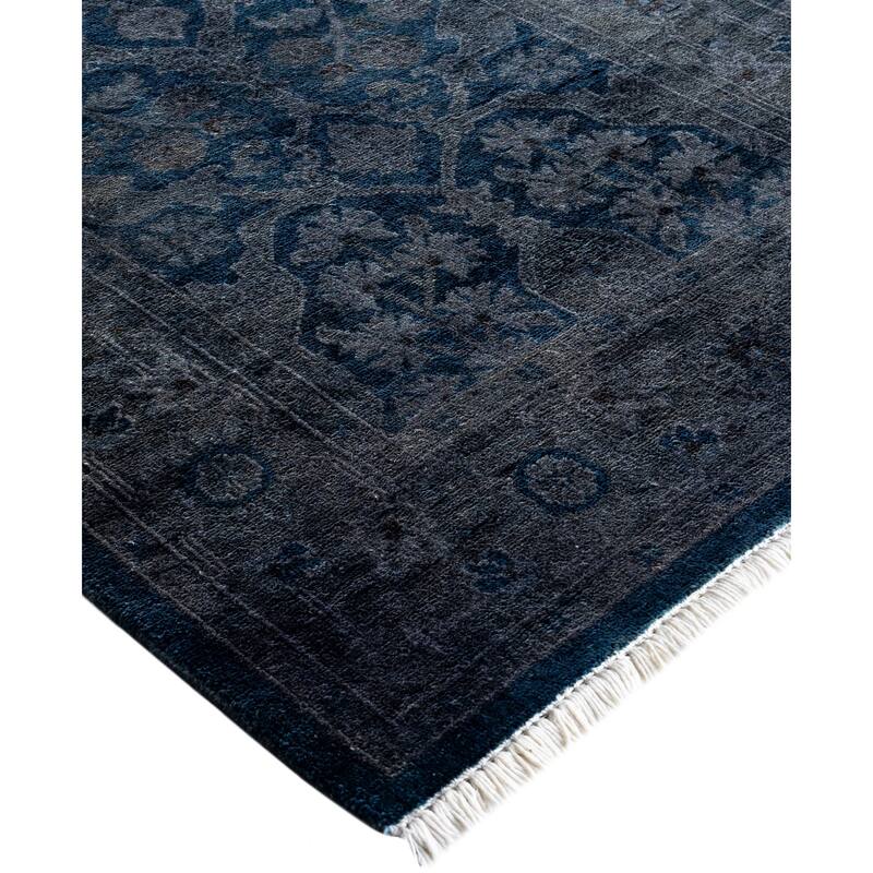 Overdyed One-of-a-Kind Hand-Knotted Runner Rug - Gray - 2' 7" x 20' 3"