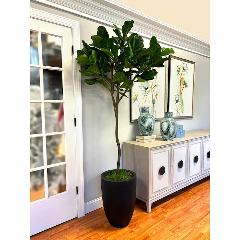 7 ft Fiddle Leaf Tree in a Fiberstone Pot - Green