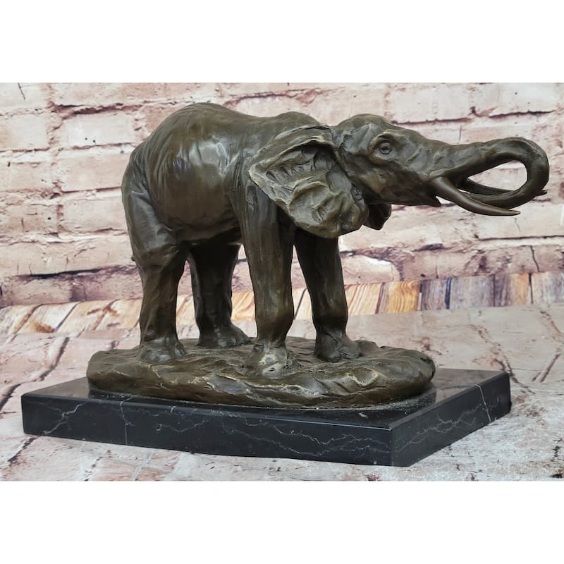 Milo Elephant Bronze Sculpture – Stunning African Wildlife Art On Marble Base