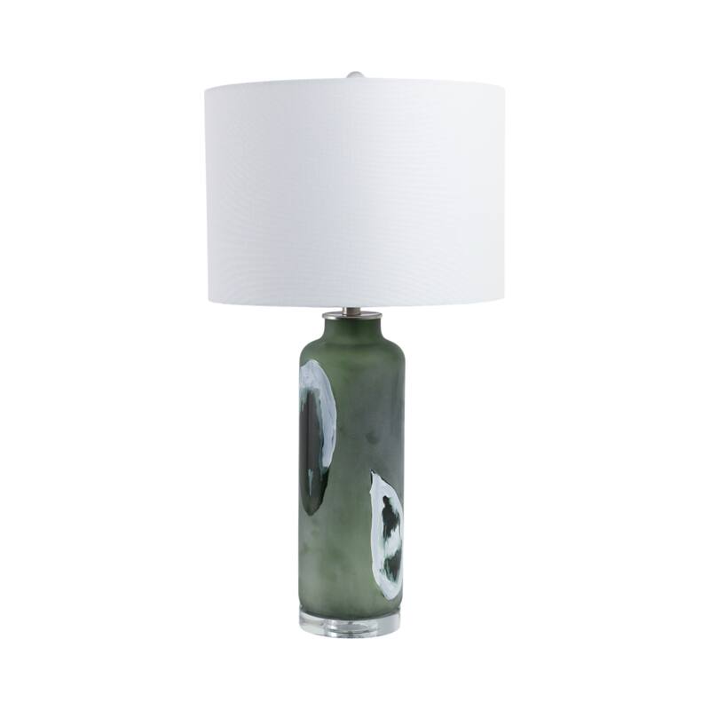 Frosted Glass Crystal Table Lamp Agate-Inspired Accents - 30" Green - 16" x 16" x 30"