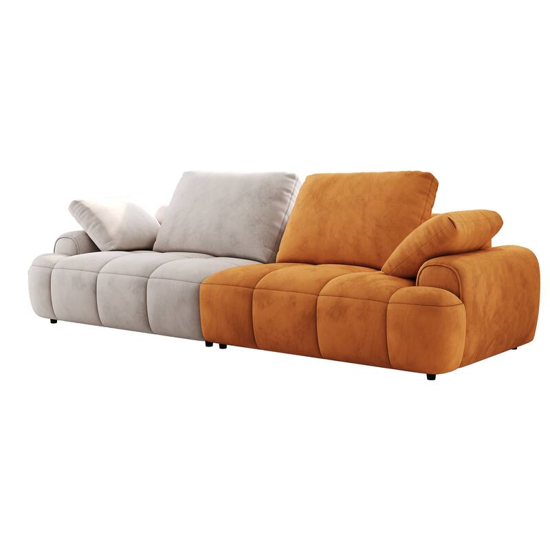 Spacious 86.6" Suede Fabric Two Seat Sofa with Comfortable Seating