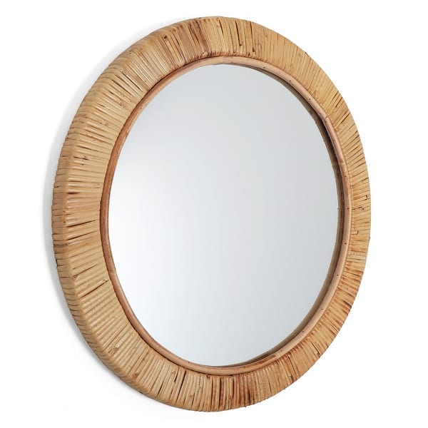 Seaside Round Decorative Rattan Frame Wall Mirror