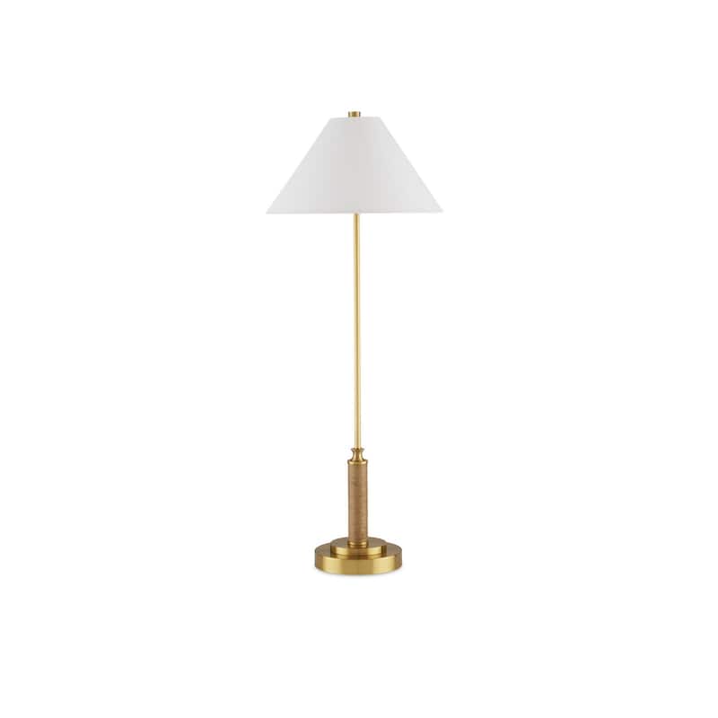 Currey & Company Ippolito Brass Console Lamp - 36.5"h x 14"dia