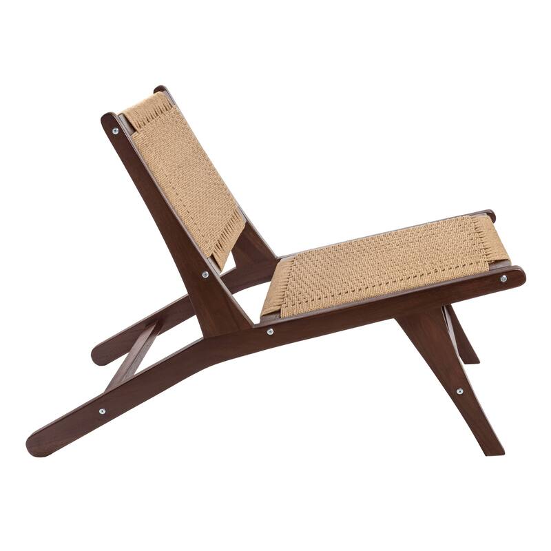 Hartley Woven Seagrass Wood Armless Lounge Chair, Natural by JONATHAN Y