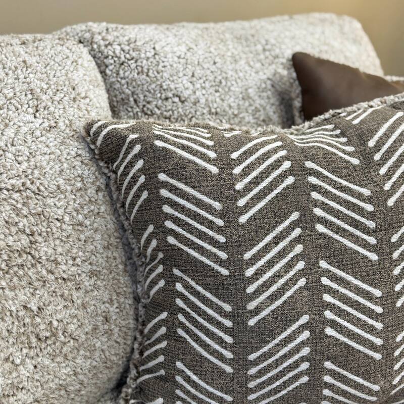 Roundhill Furniture Marvella 3-Piece Living Room Set, Chocolate Faux Leather and Curly Shearling Upholstery