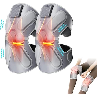 Electric Knee Massager Cordless Heated with Heat & Vibration for Knee Pain Relief - 12.32 x 6.81 x 3.36 inches