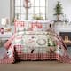 Rustic Patchwork Christmas Quilt Bedspread Set - Queen