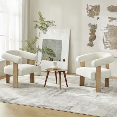 Accent Chair Living Room Chair with Solid Wood Frame