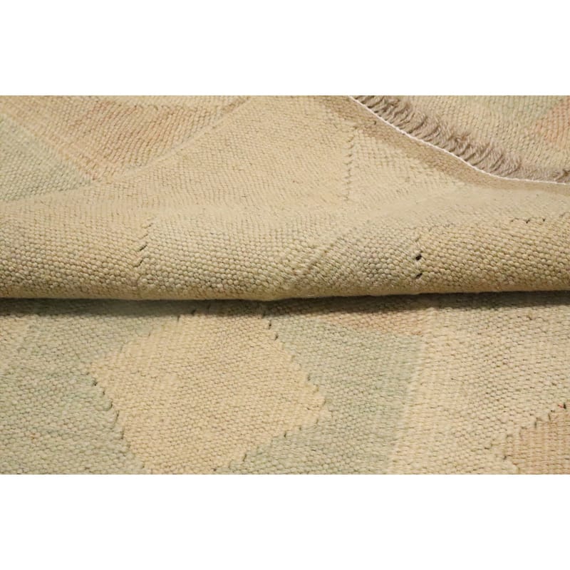Hand Woven Oriental 100% Wool Carpet Southwestern Modern Multi-Colored Kilim Runner Rug - 8' 8'' X 3' 0''