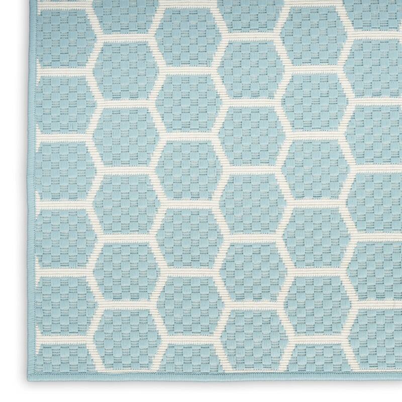 HomeRoots Geometric Modern Runner Outdoor Rug - 12' Runner