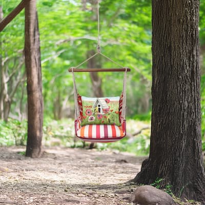 Magnolia Casual Swing Set 4 piece - Cristina Stripe w/ Yellow Birds and Poppy Field