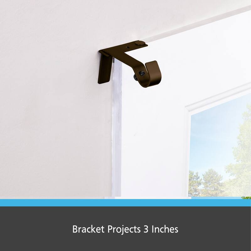 Kenney® Fast Fit™ 5/8" No Measure Curtain Rod Brackets, Set of 2, Brushed Nickel
