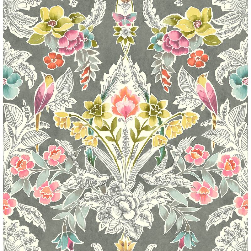 NuWallpaper Grey Summer Love Peel & Stick Wallpaper - 216in x 20.5in x 0.025in