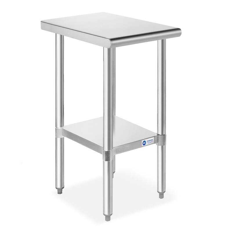 12 x 24in NSF Stainless Steel Commercial Prep Table - Silver