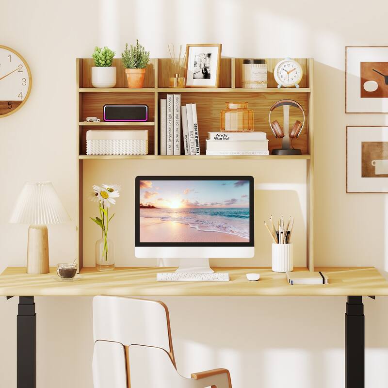 Gymax 3-Tier Desktop Bookshelf w/ 6 Shelves Desk Organizer for