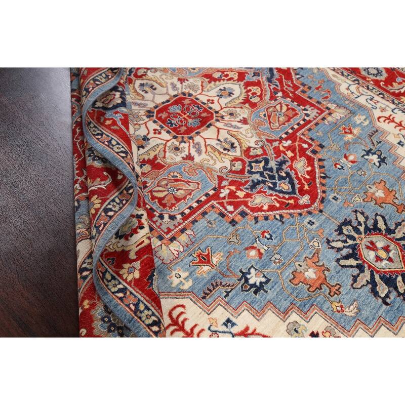 Vegetable Dye Heriz Serapi Oriental Area Rug Hand-knotted Wool Carpet - 8'4" x 11'0"