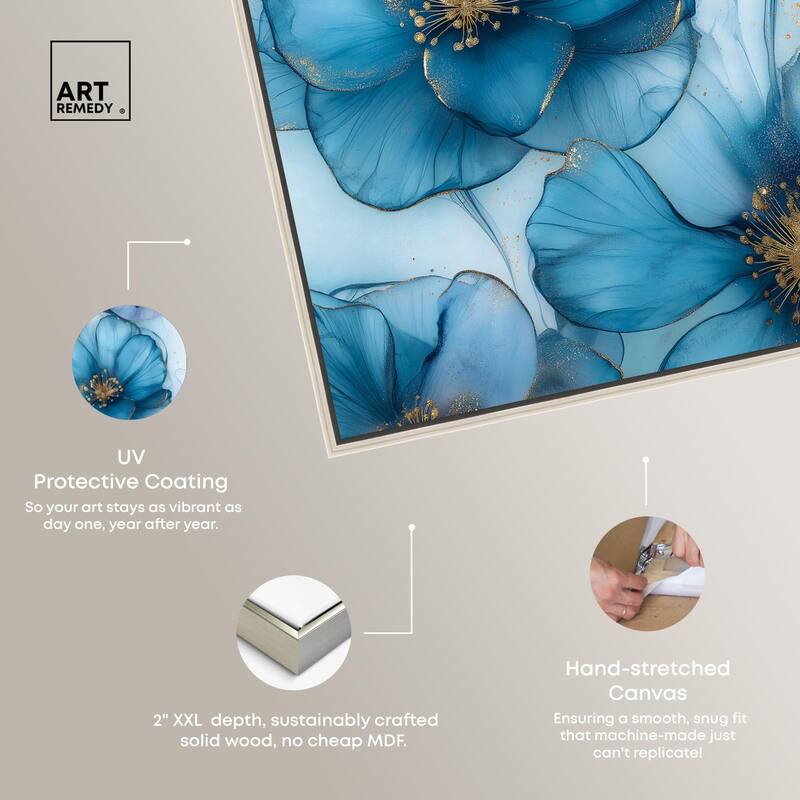 Gilded Cyanescence Canvas by Art Remedy