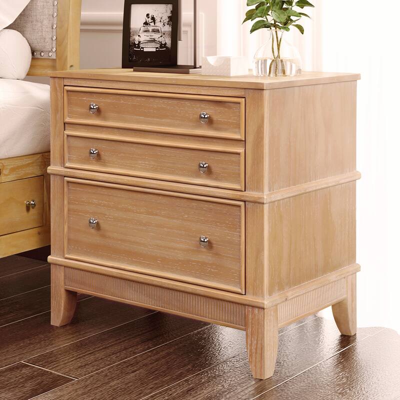 3-Drawer Nightstand Side Table for Living Room, Hallway, Entryway