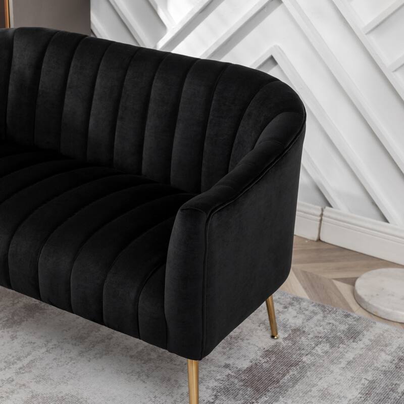 SEYNAR Velvet Upholstered Accent Chair and Loveseat Set