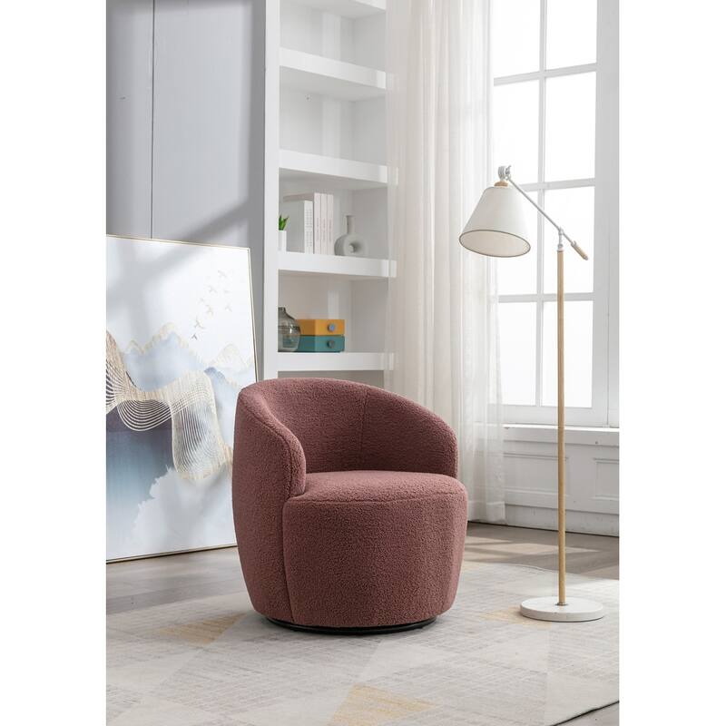 Teddy Fabric Swivel Accent Armchair Barrel Chair