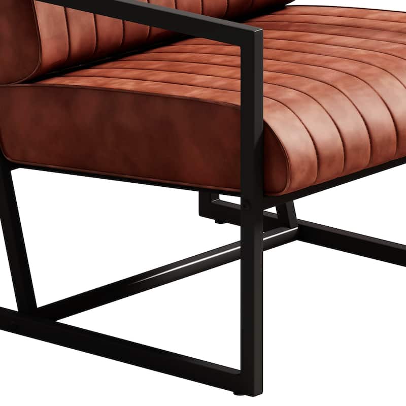 PU Leather Feature Armchair with Metal Frame