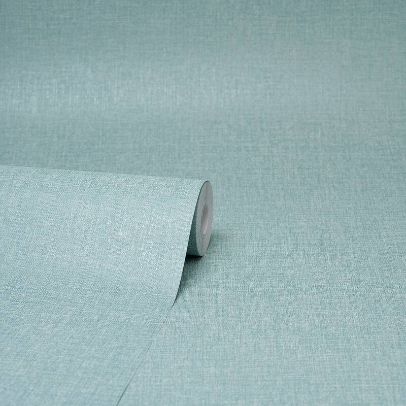 Brewster Glen Teal Linen Wallpaper