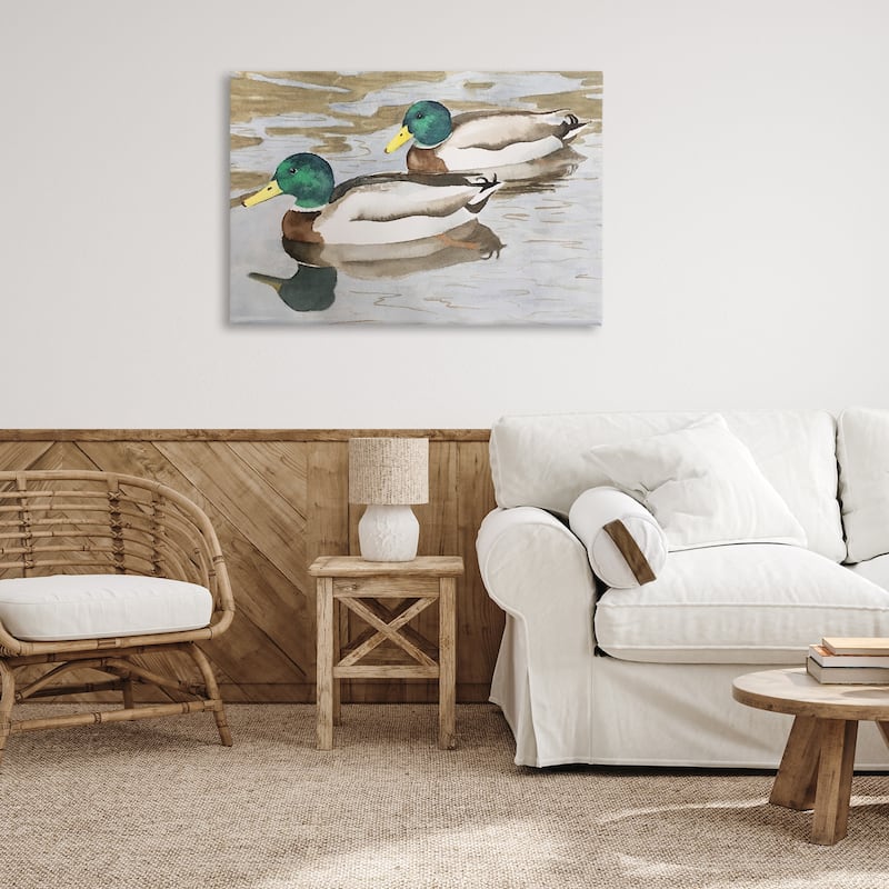 Stupell Mallard Ducks Pair Canvas Wall Art Design By Stephanie Fielden