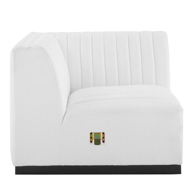 Conjure Channel Tufted Upholstered Fabric 4-Piece L-Shaped Sectional