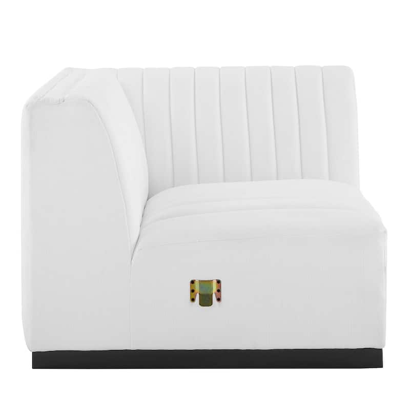 Conjure Channel Tufted Upholstered Fabric Right Corner Chair