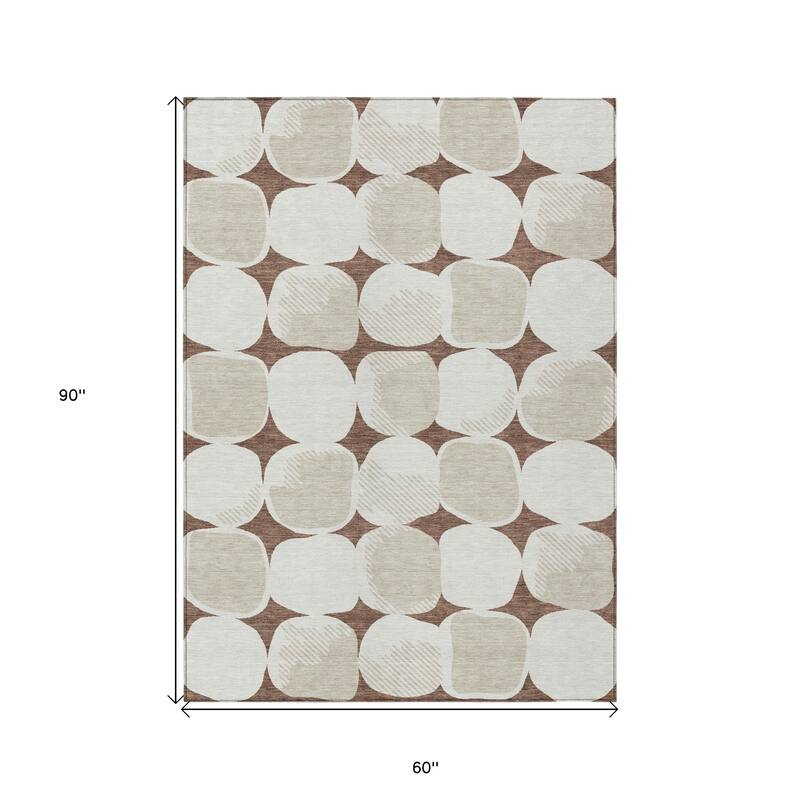 HomeRoots Abstract Transitional Rectangle Outdoor Rug