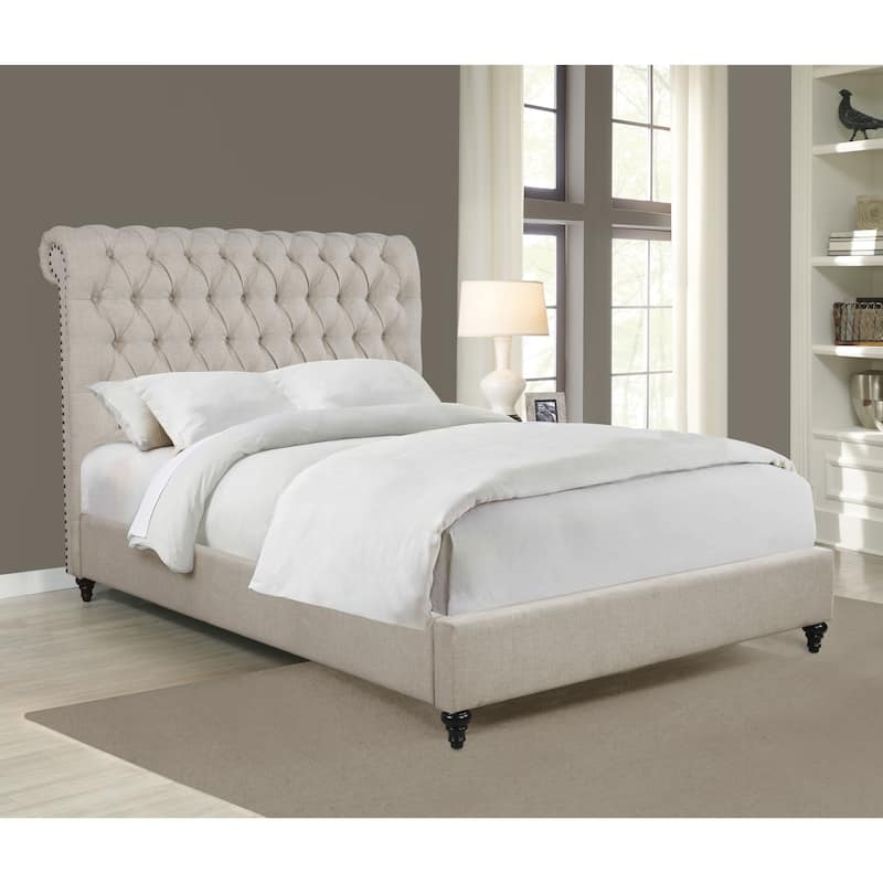 Devon Traditional Fabric Upholstered Panel Bed