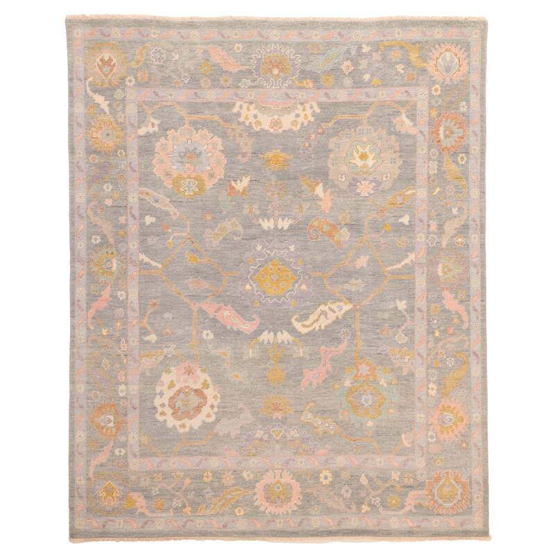 ECARPETGALLERY Hand-knotted Modern Oushak Sage Wool Rug - 7'10 x 9'10