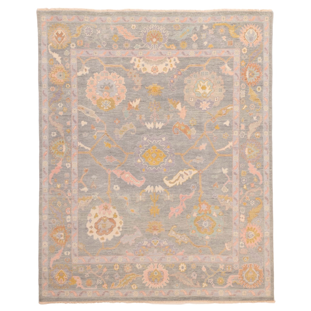 ECARPETGALLERY Hand-knotted Modern Oushak Sage Wool Rug - 7'10 x 9'10