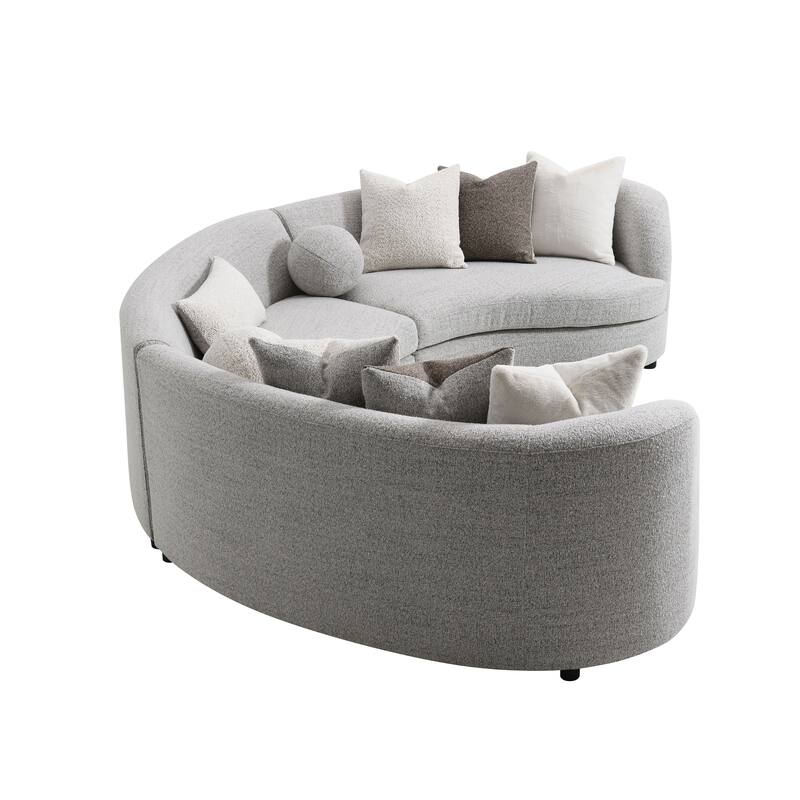 Laverne Gray Sectional Sofa with 9 Pillows