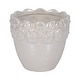 preview thumbnail 31 of 32, Plant Pot - Ivory Ceramic Round Iridescent Floral Crown, 6"