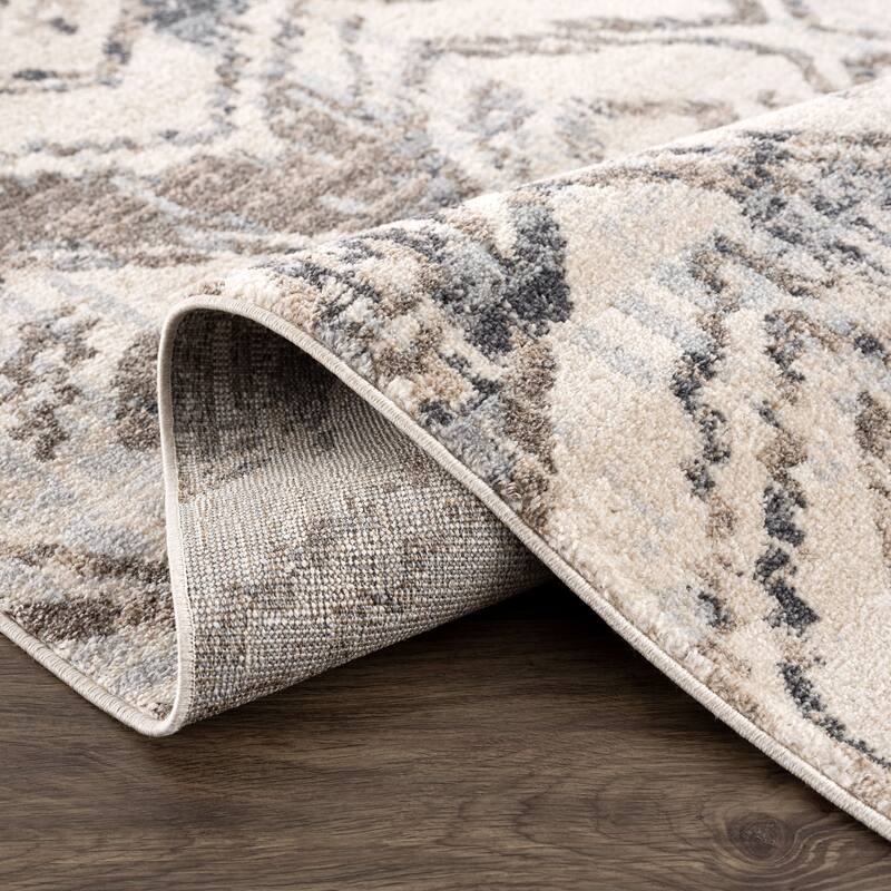 Abani Rugs Sahara SAH130A Ikat Brown Beige Area Rug