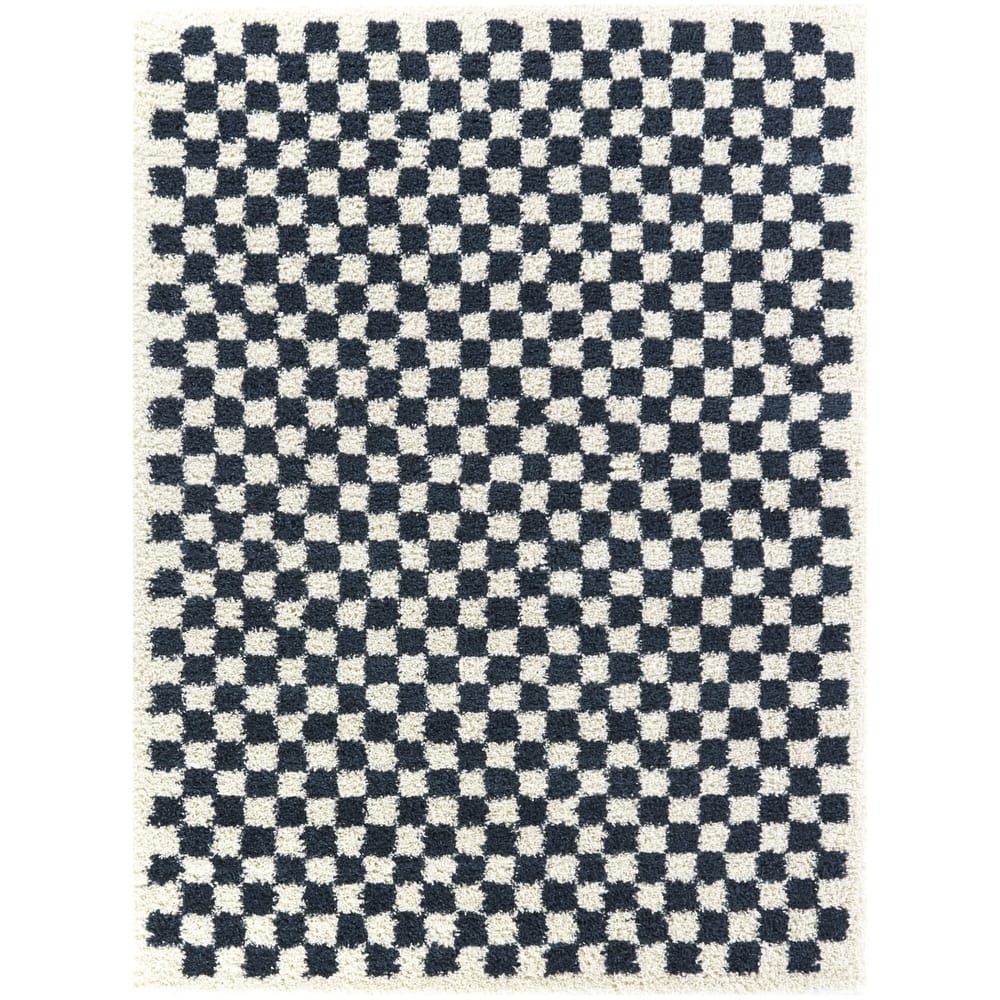 Covey Plush Checkered Thick Shag Area Rug