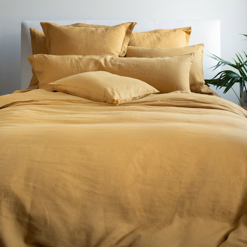 100% French Linen Duvet Cover & Sham Set by BOKSER HOME