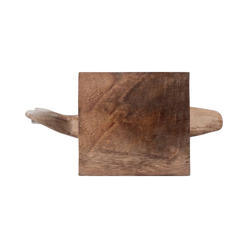 Sagebrook Home Natural Albasia Wood 8" Angel Fish Figurine- Unique Handcrafted Ocean-Inspired Showpiece - 8" x 4" x 7"