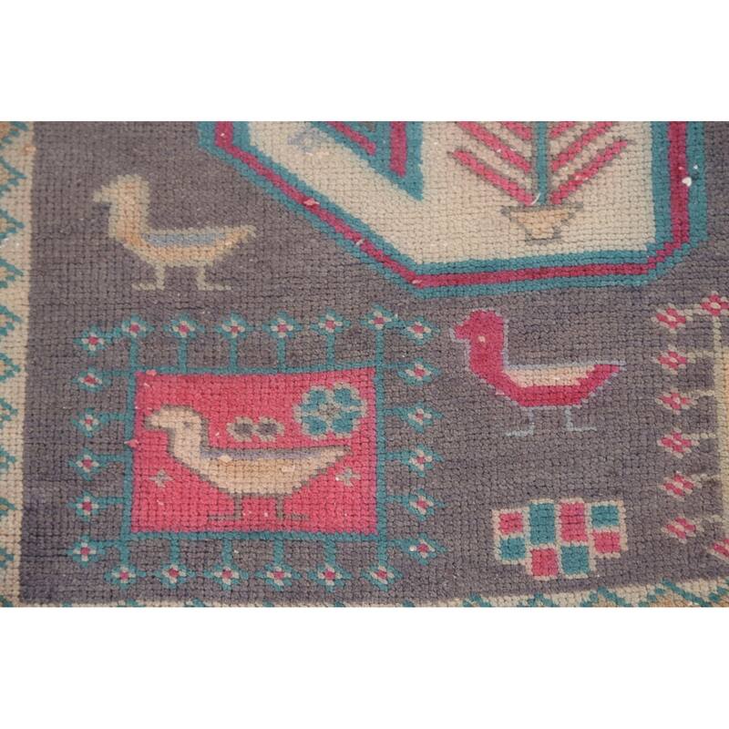 Over-Dyed Meshkin Persian Vintage Runner Rug Handmade Wool Carpet - 4'5" x 10'5"