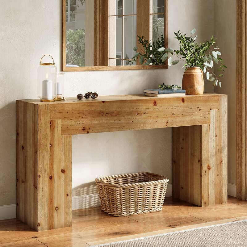 62.99-Inch Solid Wood Console Table for Living Room