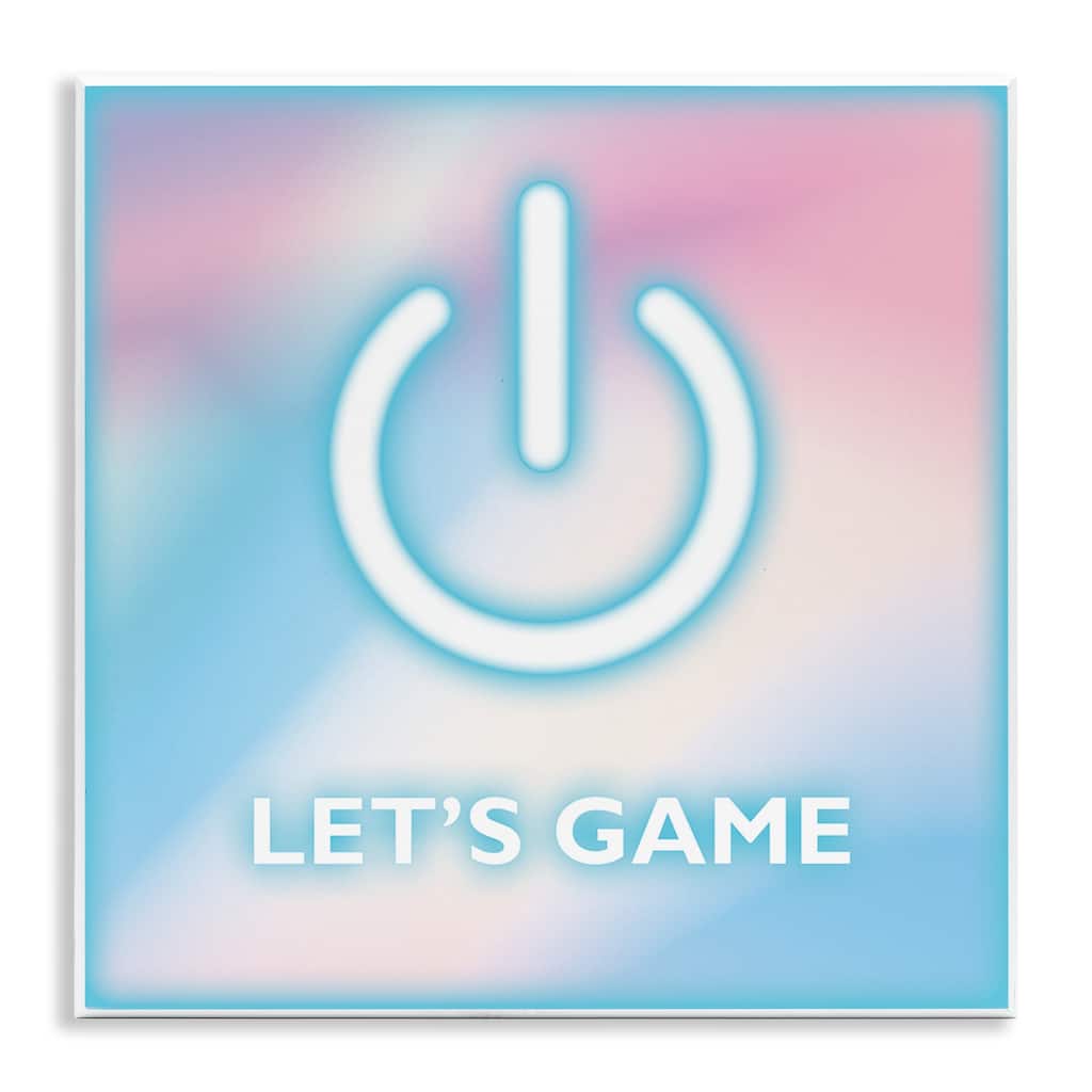 Stupell Pastel Let's Game Power Symbol Wall Plaque Art Design By Yass Naffas Designs
