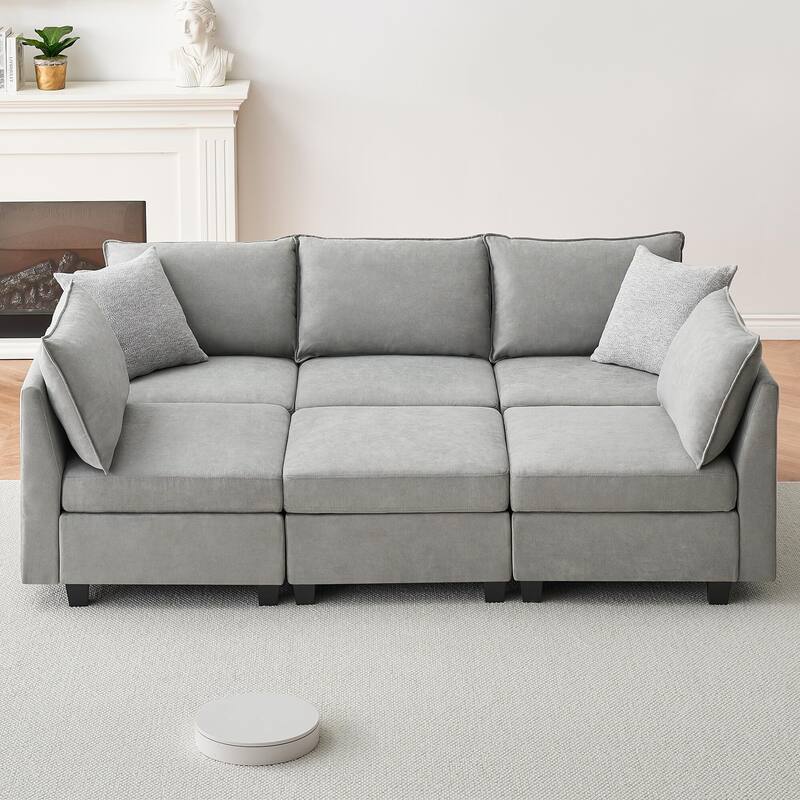 Sectional Sofa with Storage Seats