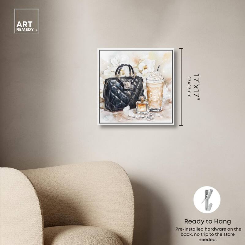 Trinkets and White Floral Canvas by Art Remedy